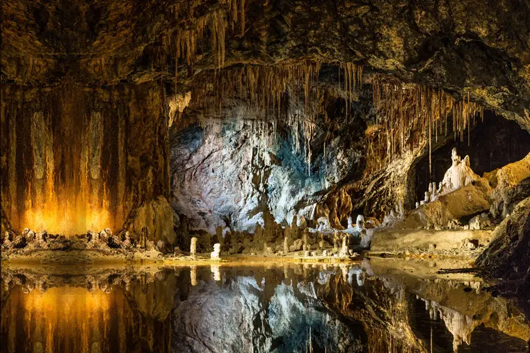 Enchanted lake Grotto of the fairies Saalfeld, Germany